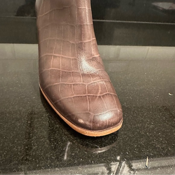 MADEWELL The Mira Side-Seam Ankle Boot in Croc Embossed Leather 9.5 Heel Bootie - Picture 8 of 15